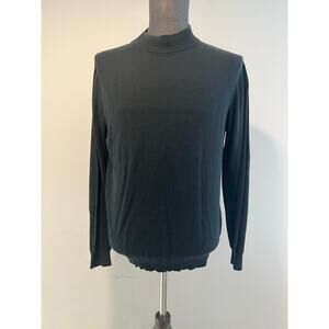 Raffi Linea Uomo Italy Mock Neck Sweater Cotton Modal Black Size Medium SG